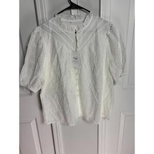 Women's White blouse Size Large (404)